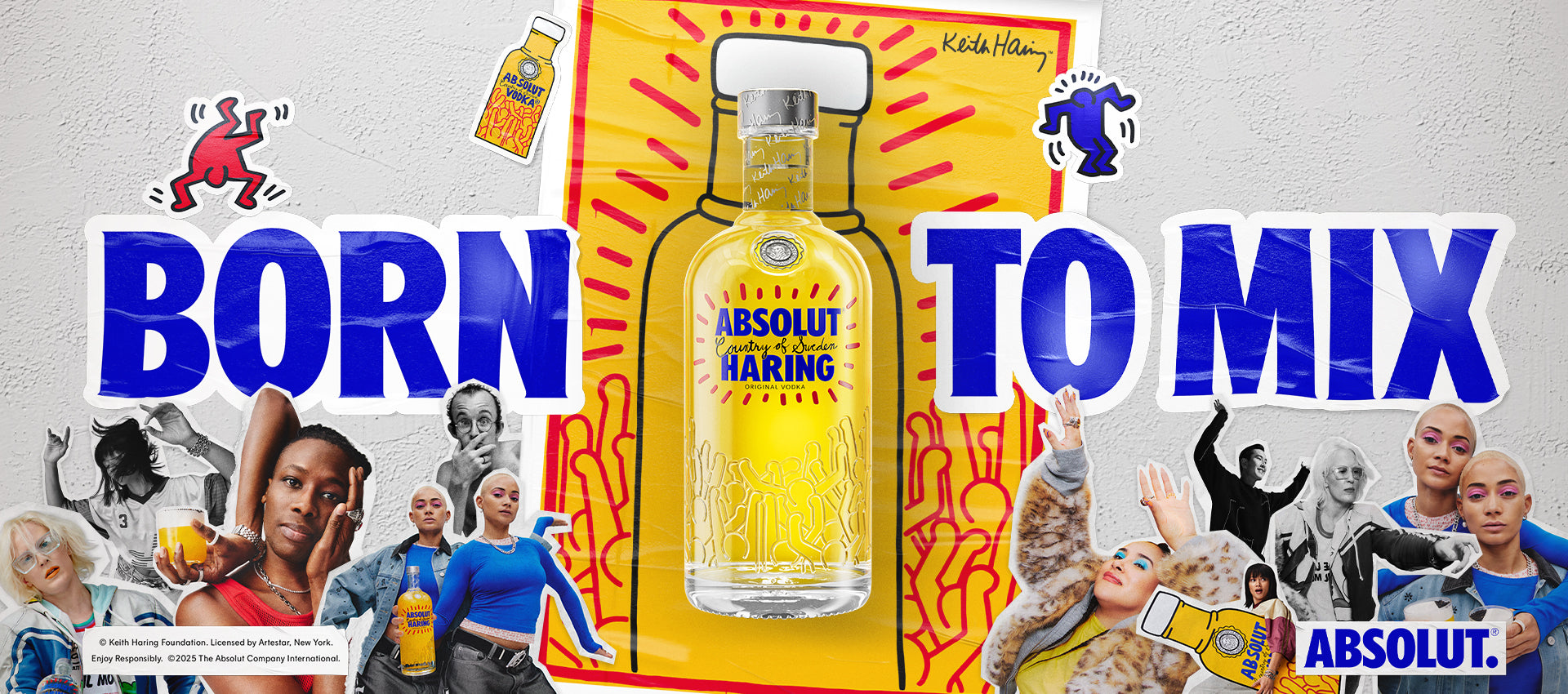 Bottle of a limited edition Aboslut Vodka Haring Edition Bottle. 