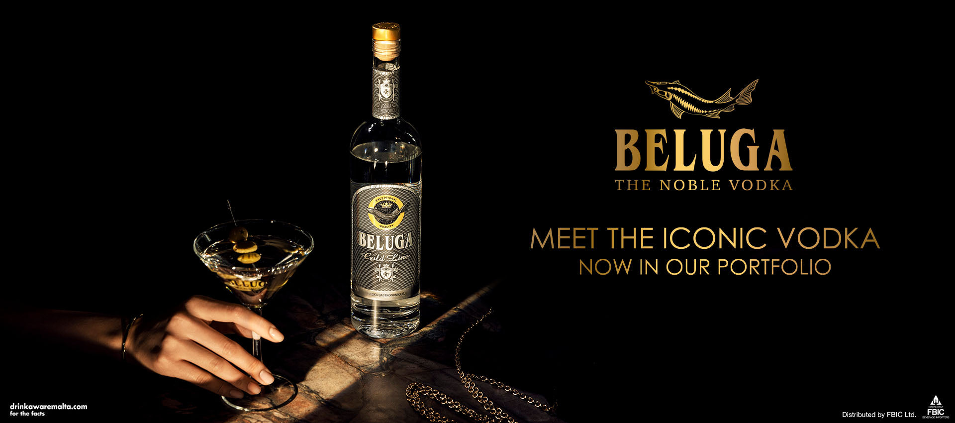 Bottle of the iconic Beluga Vodka 