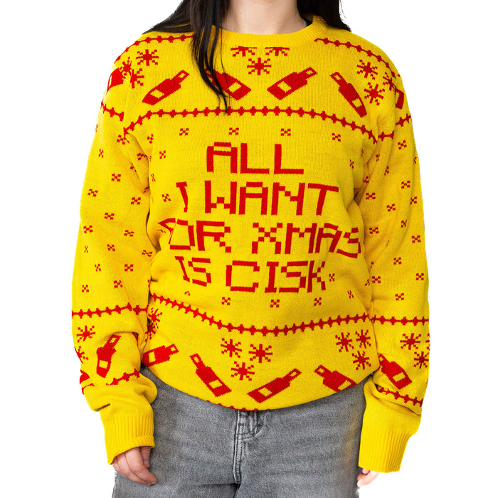 Cisk Christmas Sweater Ciskmas Yellow Large
