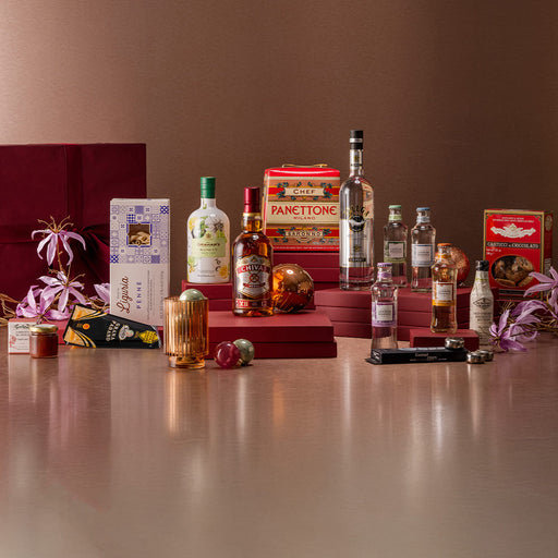 Christmas hamper with panettone and chivas