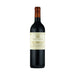 Italian red wine bottle with a label on a white background