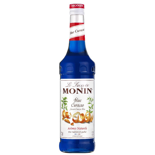 An image of a bottle of MONIN Blue Curaçao Syrup.