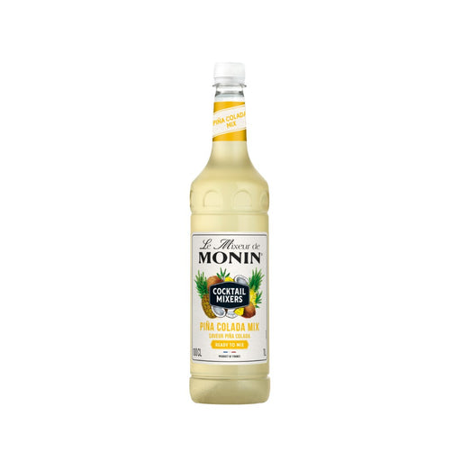 An image of a 1L bottle of MONIN Cocktail Mix in Piña Colada flavour