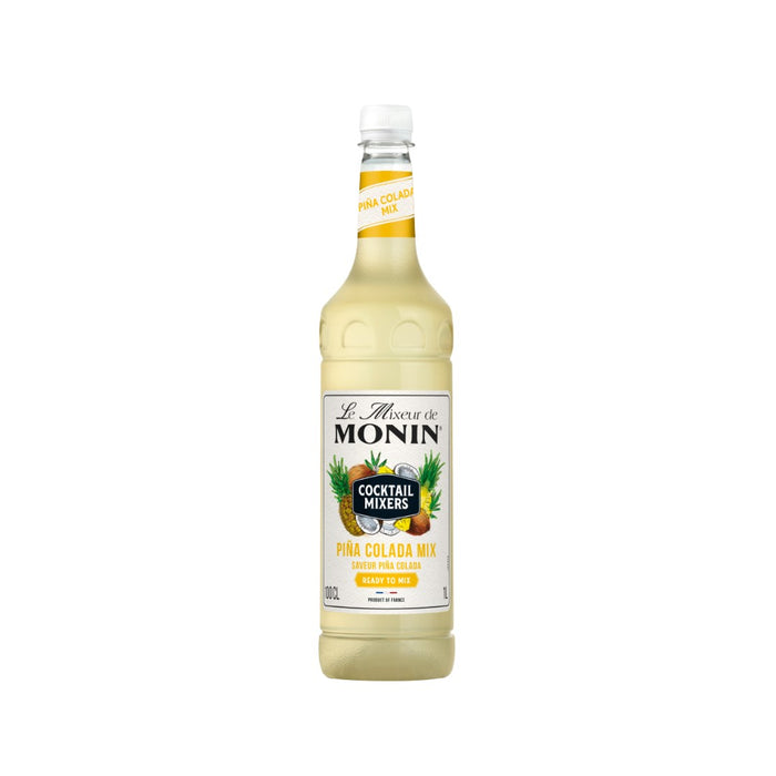 An image of a 1L bottle of MONIN Cocktail Mix in Piña Colada flavour