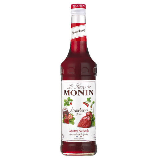 An image of a bottle of MONIN Strawberry Syrup.