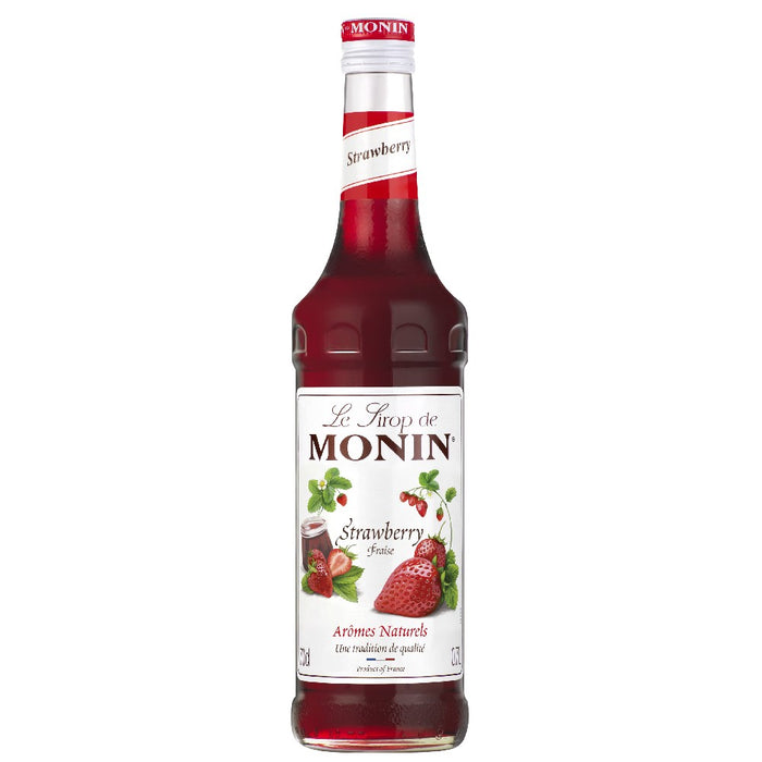 An image of a bottle of MONIN Strawberry Syrup.