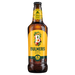 Bulmers cider bottle with yellow label on a white background